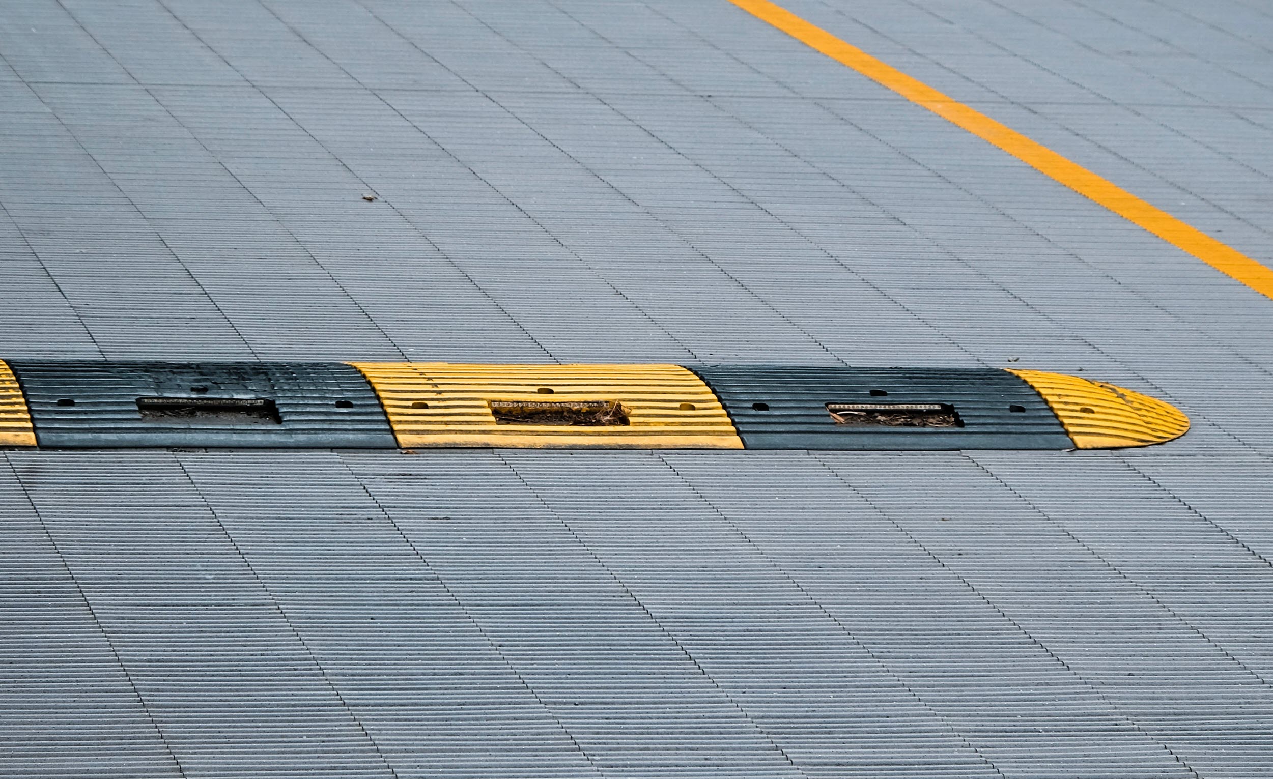 Speed hump in the road